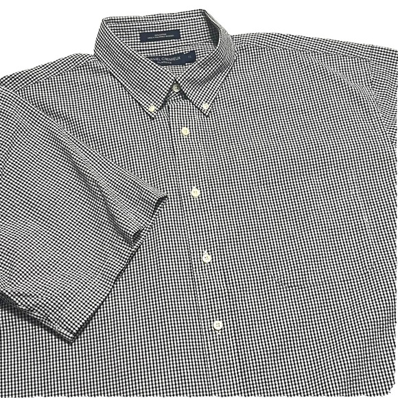 Daniel Cremieux Mens XL Button Up Shirt Black White‎ Gingham Seersucker - Picture 1 of 8